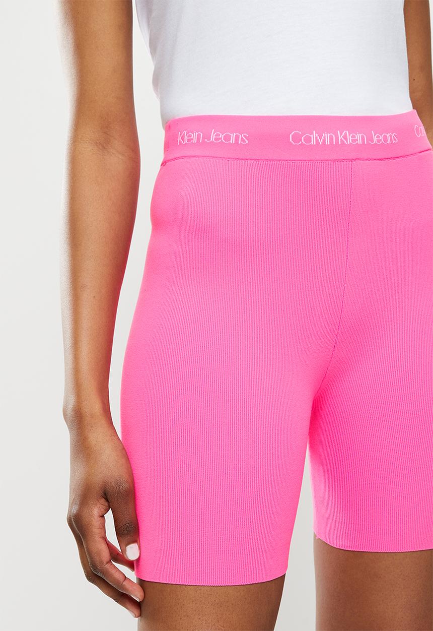 Calvin Klein - Intarsia knitted cycling shorts - neon pink