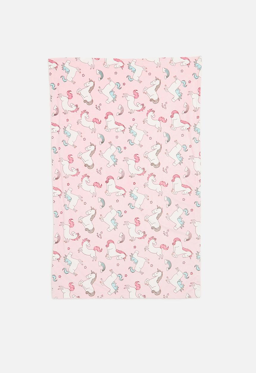 Pop Candy - Baby printed unicorn blanket - pink