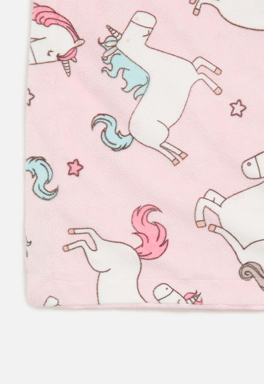Pop Candy - Baby printed unicorn blanket - pink