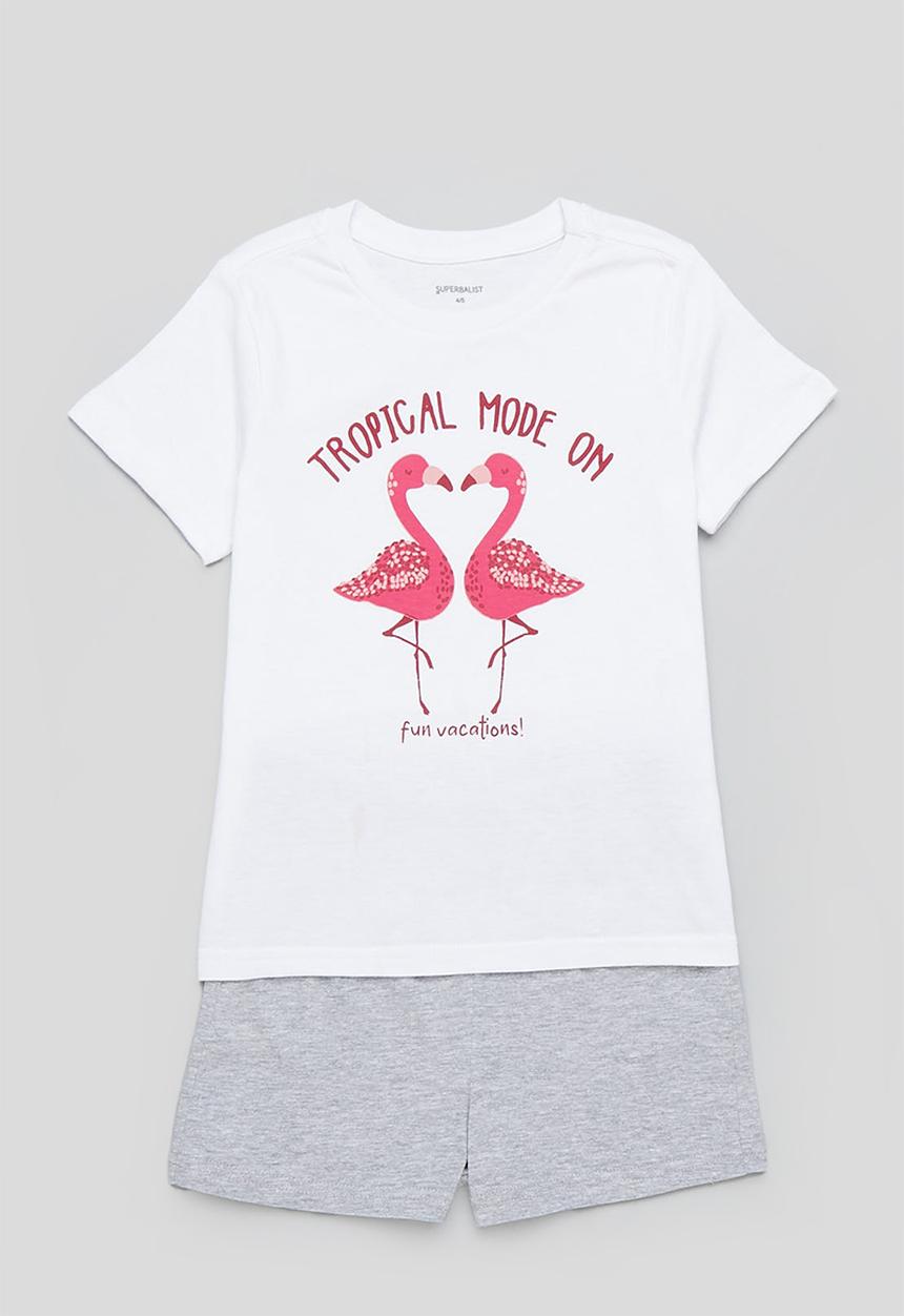 Superbalist - Printed pj set - white & grey