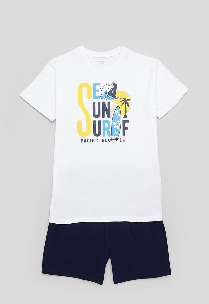 Superbalist - Summer pj set - white & navy
