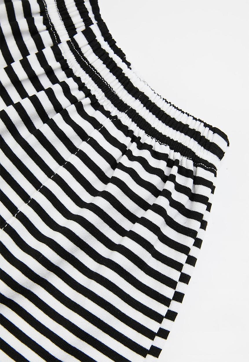 Pop Candy - Stripe tee & short set - black & white