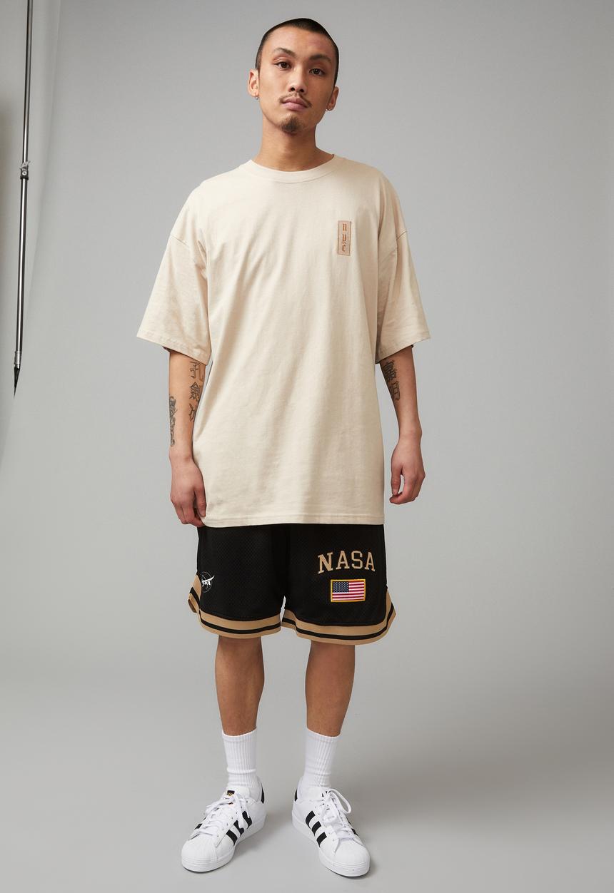 Factorie - Oversized graphic T-shirt - beige/5 boroughs