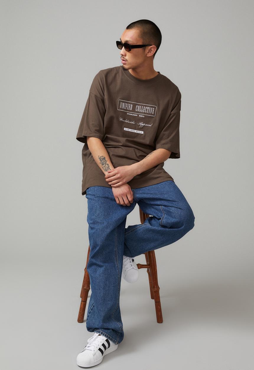 Factorie - Oversized graphic T-shirt - bracken/unified