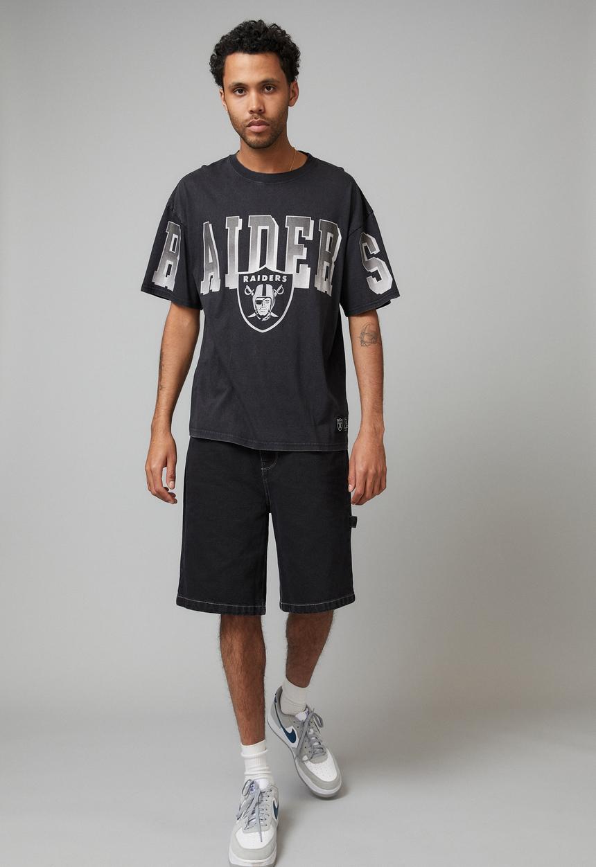 Factorie - Oversized NFL T-shirt - lcn nfl black/raiders super script