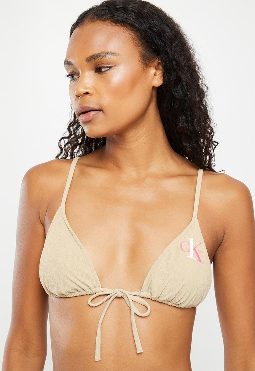 Calvin Klein - Triangle-rp bikini top - sandalwood