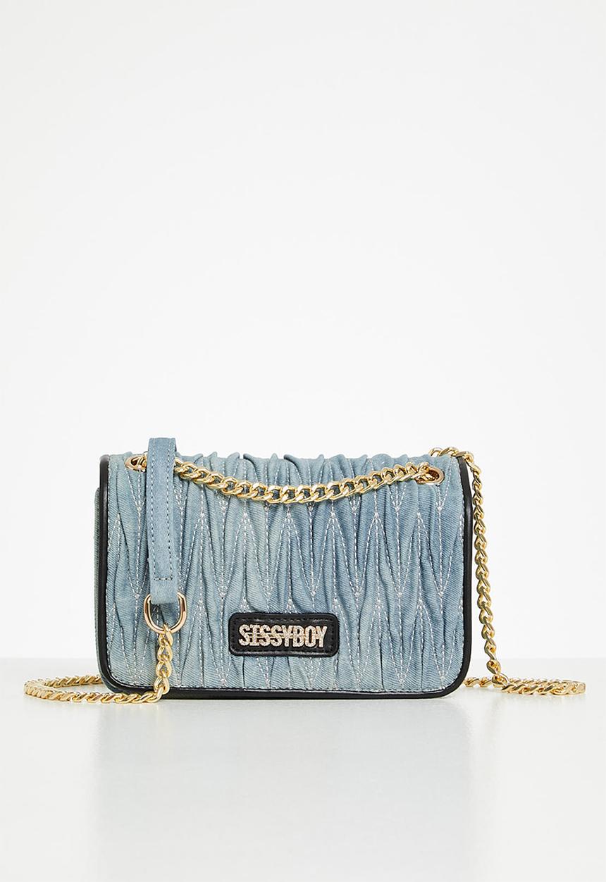 SISSY BOY - Dare to flare xbody denim quilted crossbody- denim