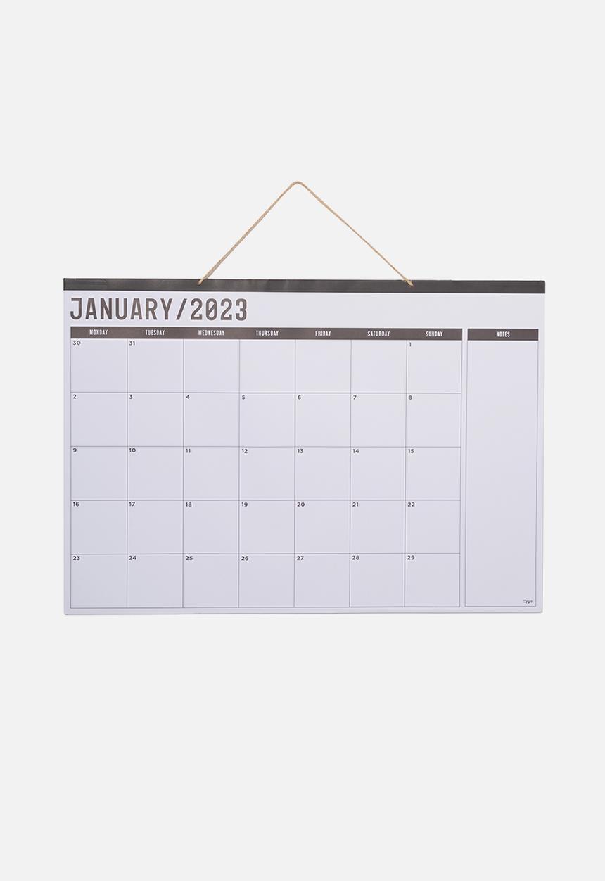 Typo - A1 2023 hanging calendar - black & white