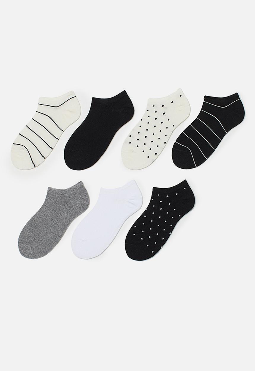 H&M - 7-pack trainer socks - black & white