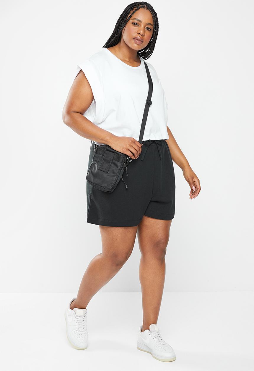 Nike - Plus w nike sports wear club fleece short - black & white