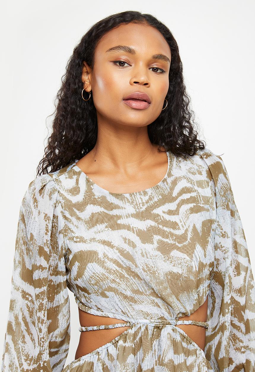 dailyfriday - Cut out maxi dress - neutral print