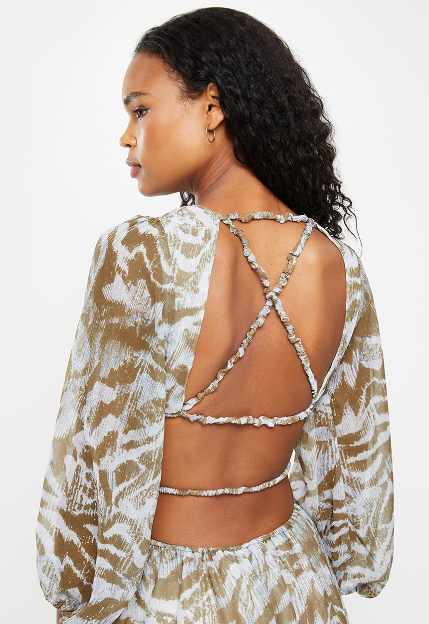 dailyfriday - Cut out maxi dress - neutral print