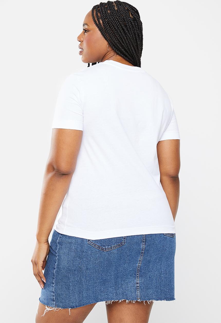 Calvin Klein - Plus shrunken institutional tee - bright white