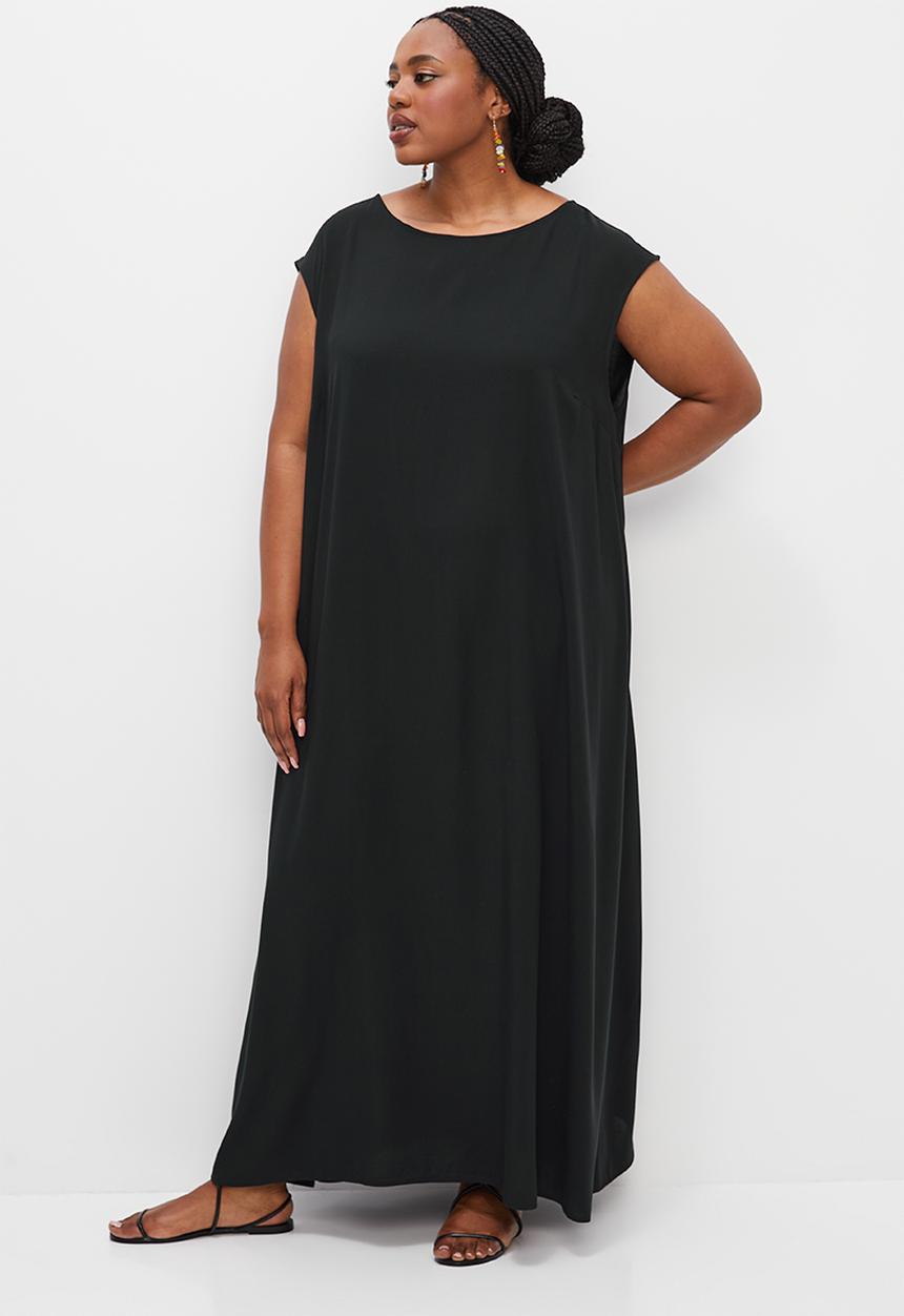 edit Plus - Sleeveless trapeze dress - black
