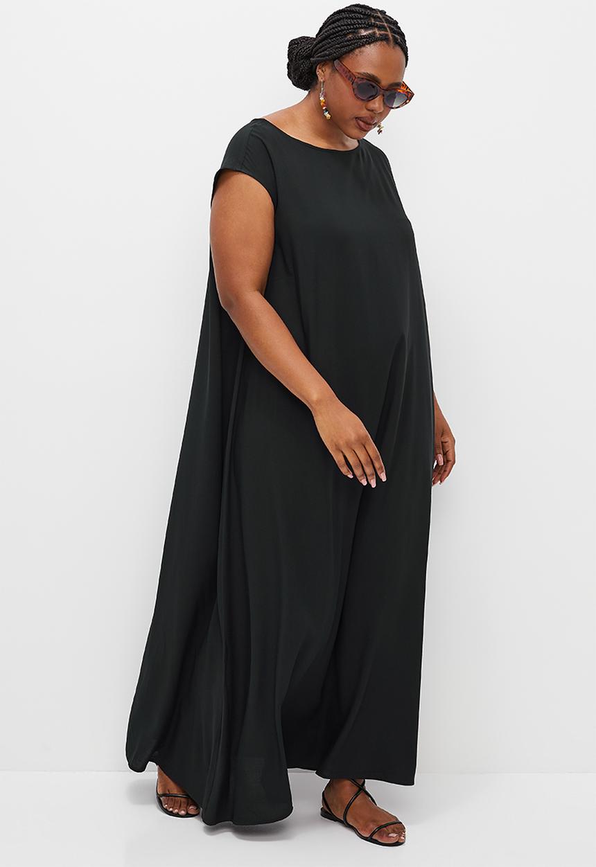 edit Plus - Sleeveless trapeze dress - black