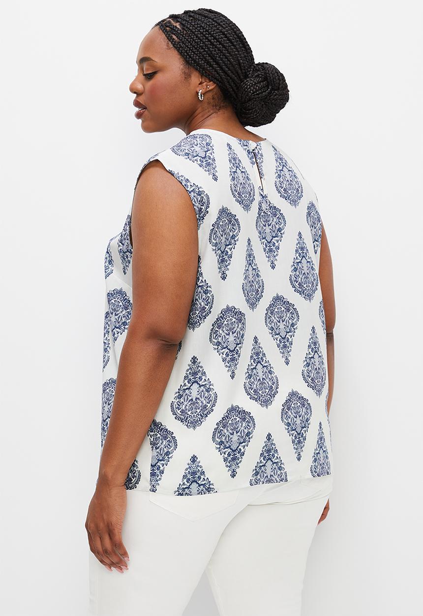 edit Plus - Basic woven shell - blue and white China