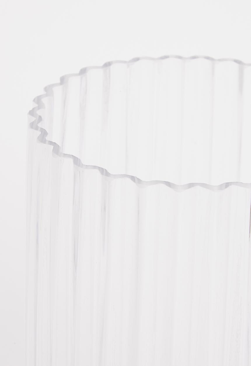 Silk By Design - Ribbed glass vase - column