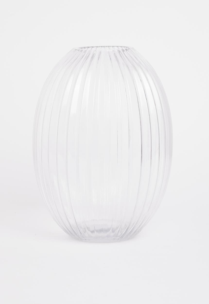 Silk By Design - Ribbed glass vase - oval