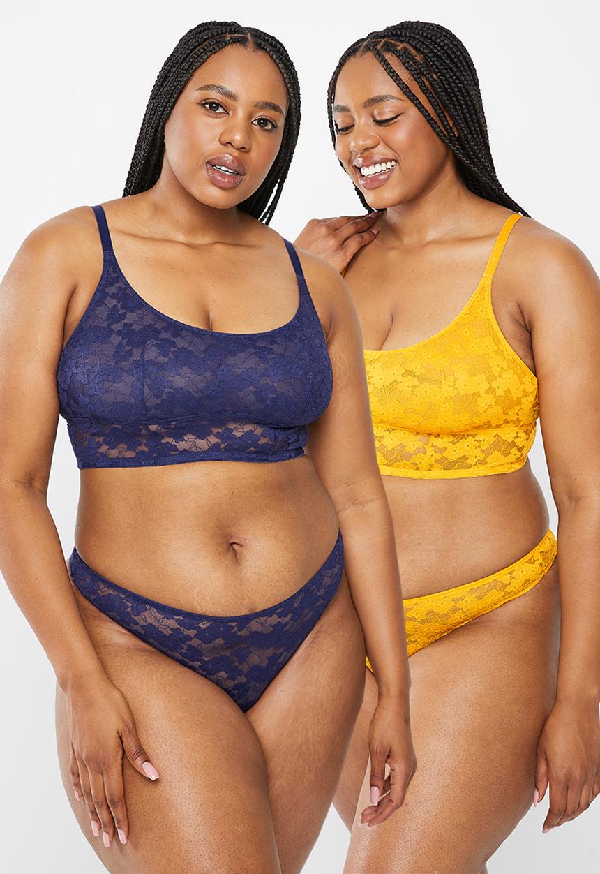 DORINA - Plus amaya-2pp nonpadded bralette - yellow & ink