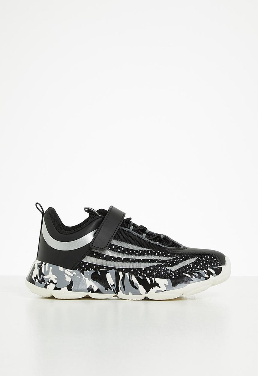 Pop Candy - Chunky sneaker with velcro strap - black/white