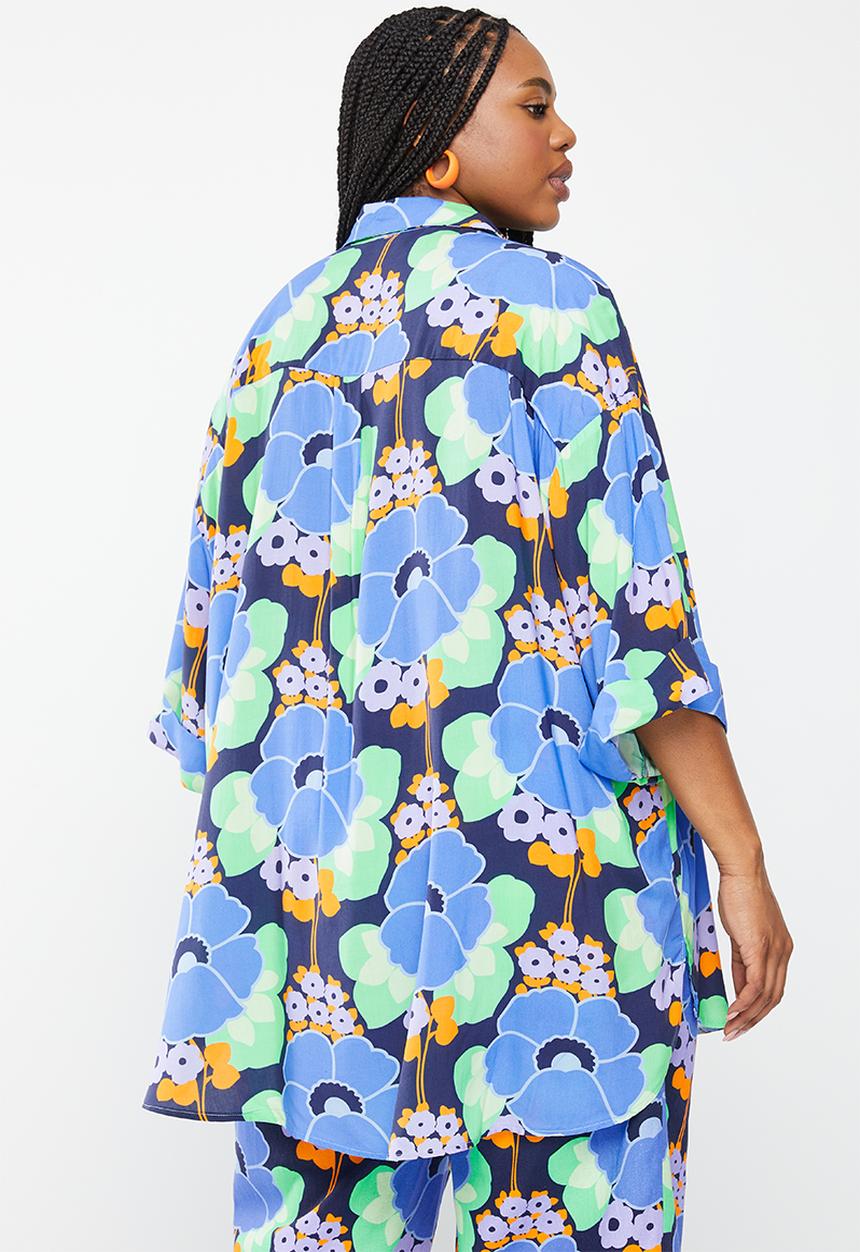Me&B - Plus digital printed oversized shirt - multi