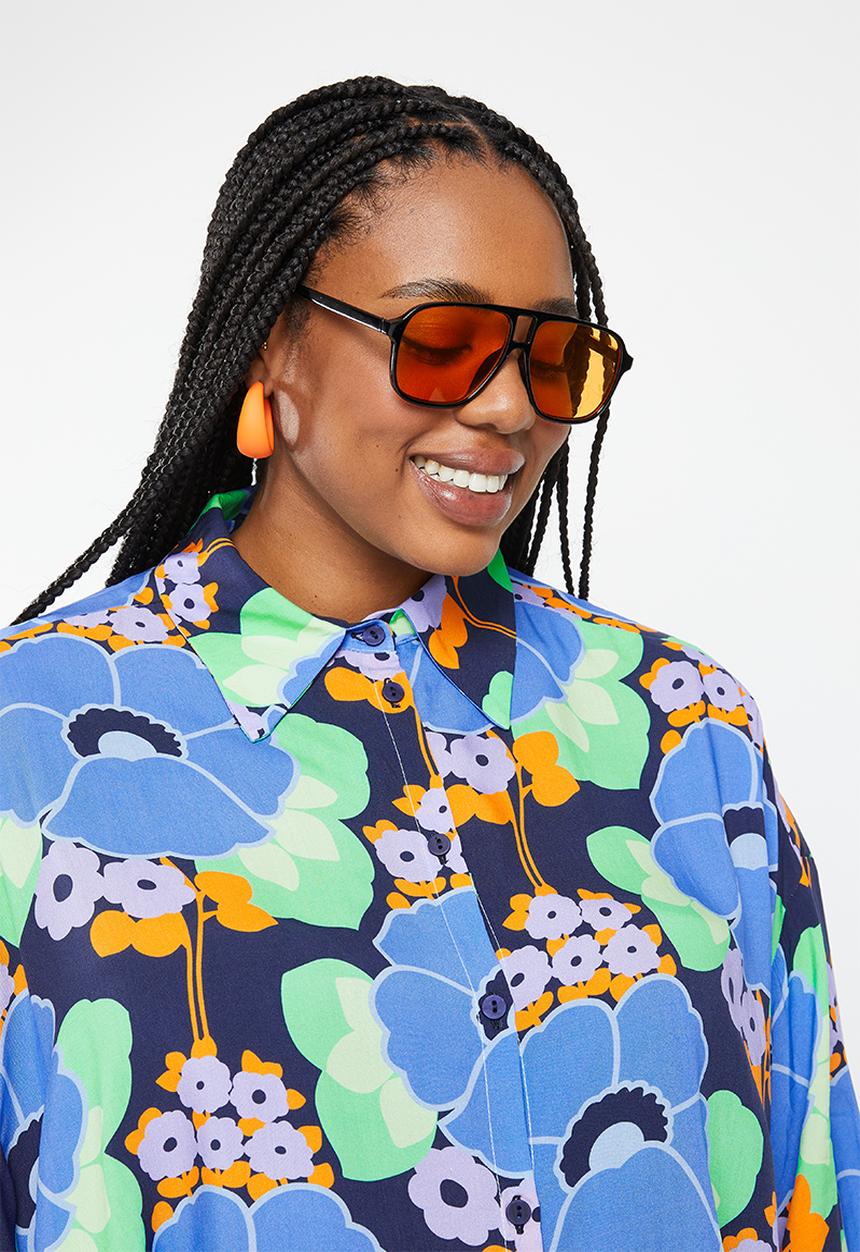 Me&B - Plus digital printed oversized shirt - multi