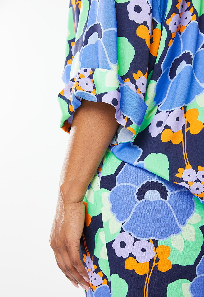 Me&B - Plus digital printed oversized shirt - multi