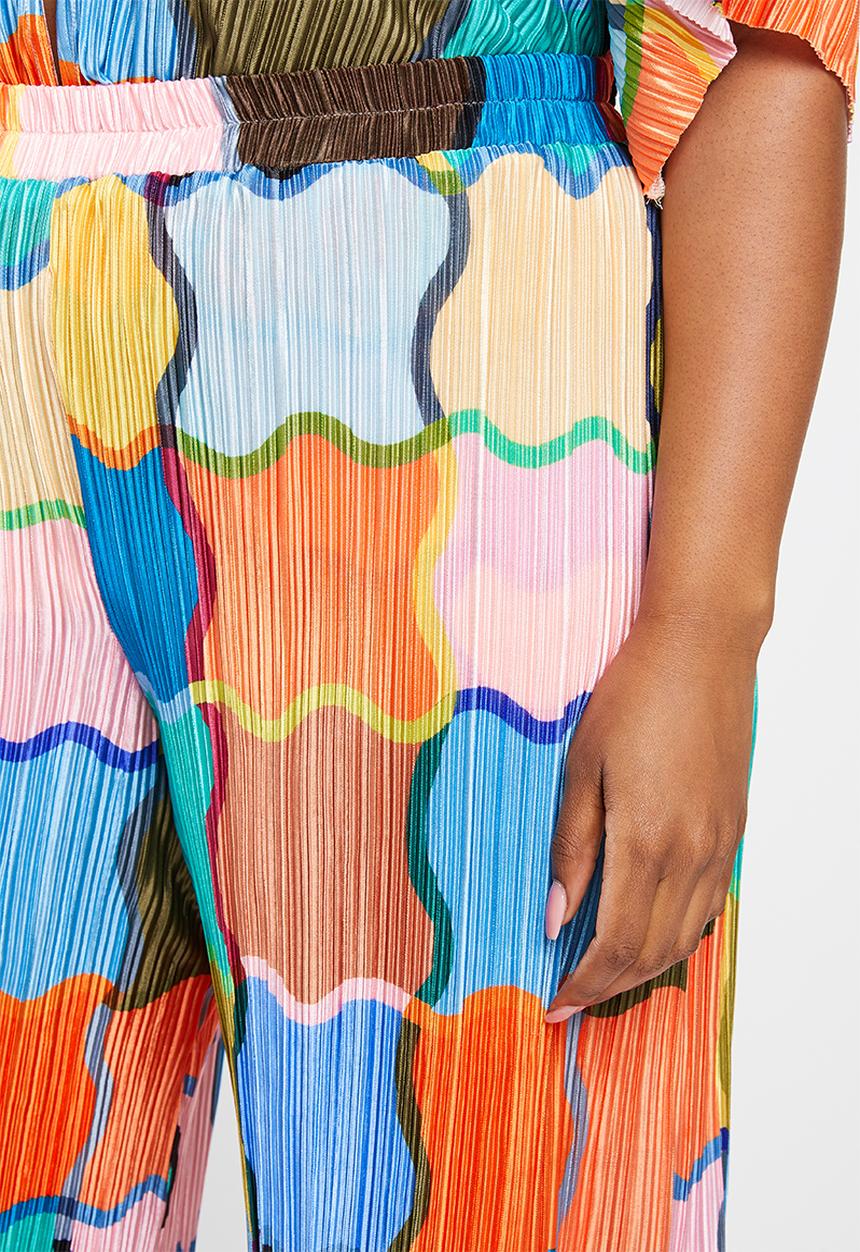 Me&B - Plus cropped wide leg printed pants - multi