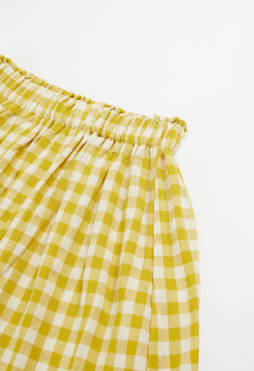 Pop Candy - Girls top & check skirt set - yellow