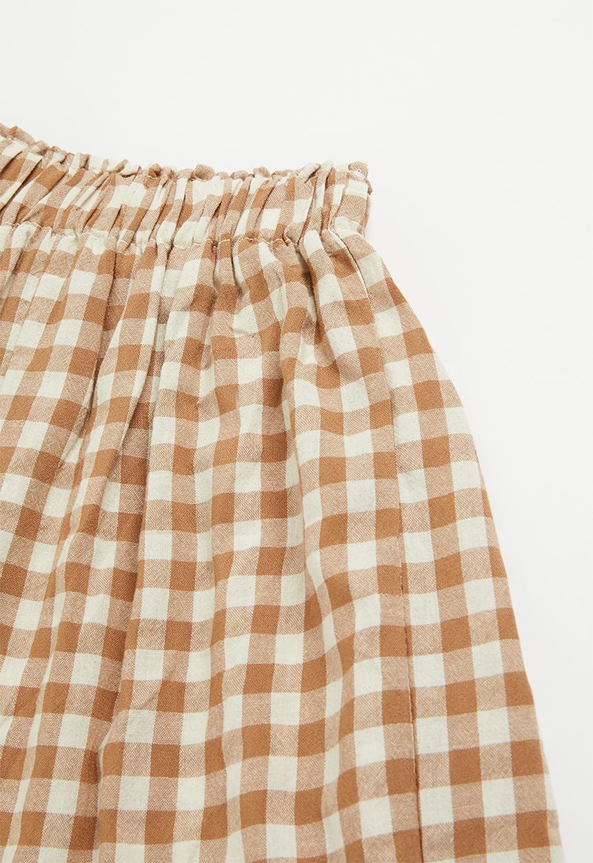 Pop Candy - Girls top & check skirt set - rust