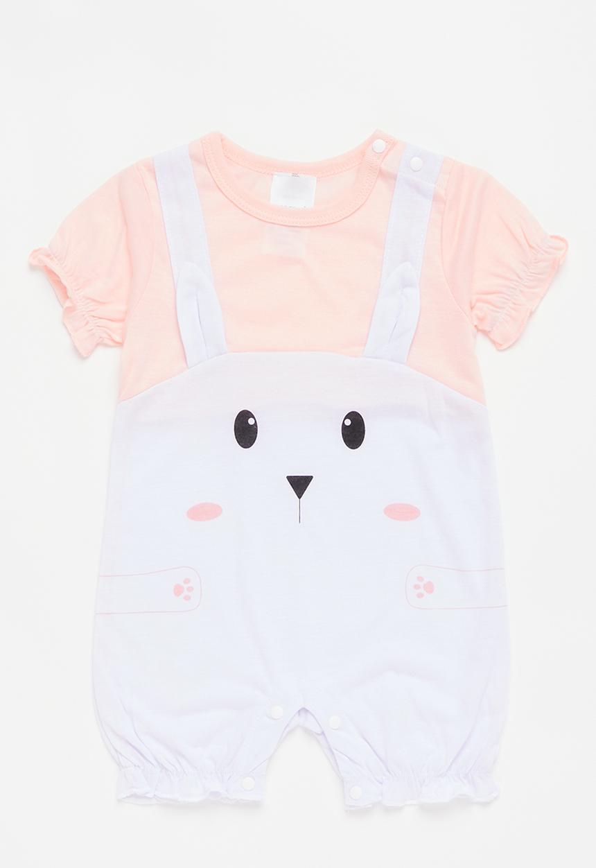Pop Candy - Girls bunny romper - pink & purple 