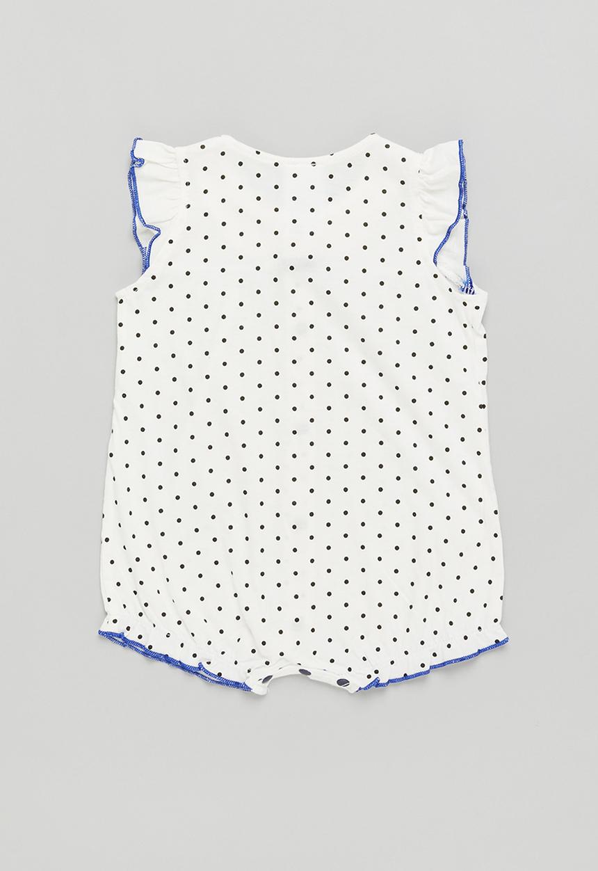 Pop Candy - Girls printed dot romper - white & navy