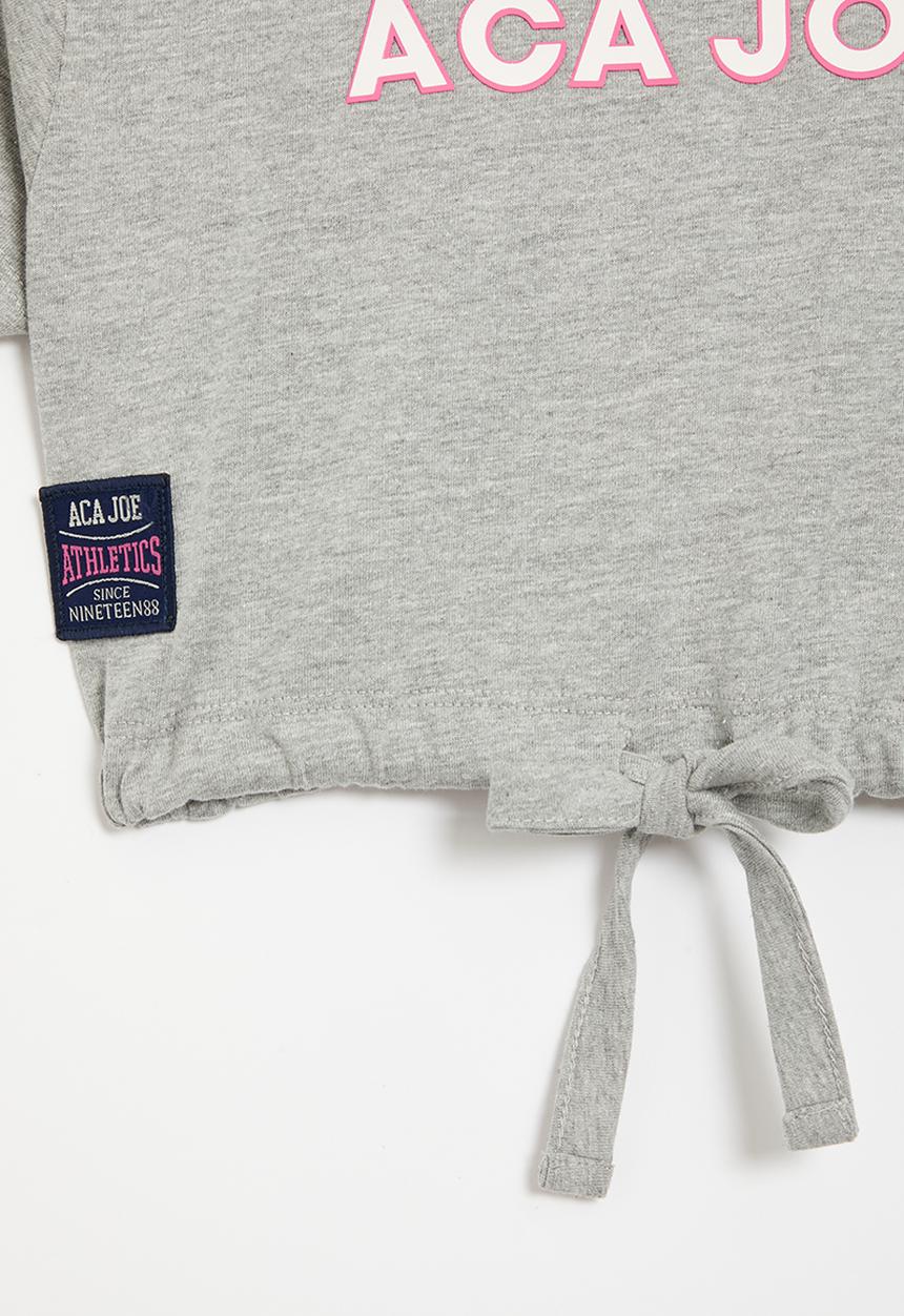 Aca Joe - Girls aca joe cropped tee - grey melange
