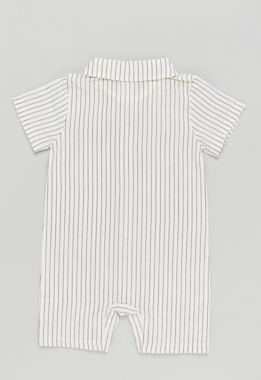 Pop Candy - Boys romper with bowtie - white & black