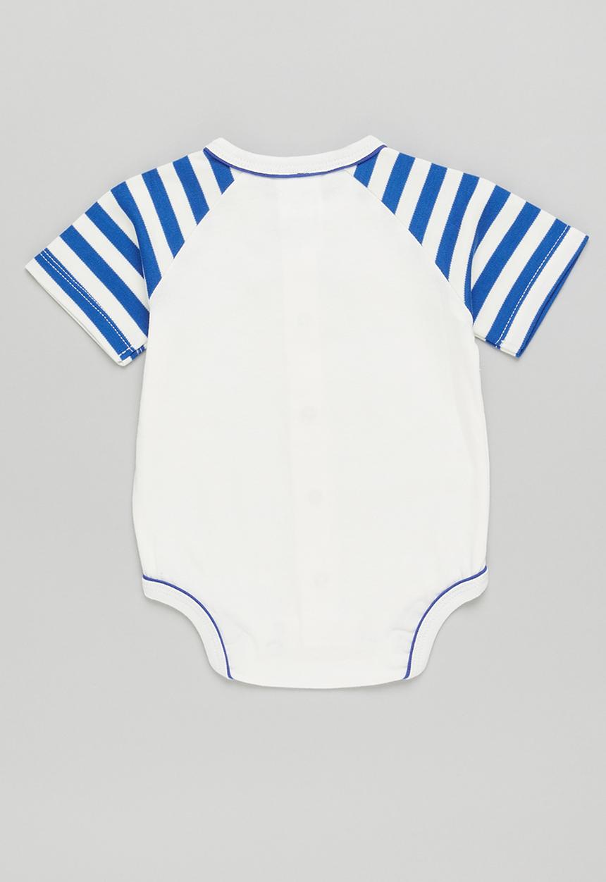Pop Candy - Boys bowtie babygrow - white & blue