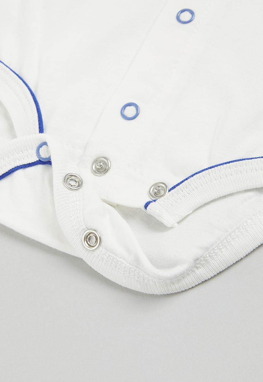 Pop Candy - Boys bowtie babygrow - white & blue