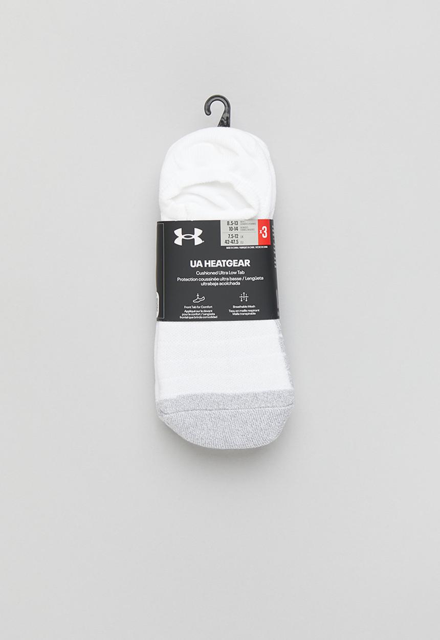 Under Armour - Ua heatgear ultralowtab 3pk - white/white/steel