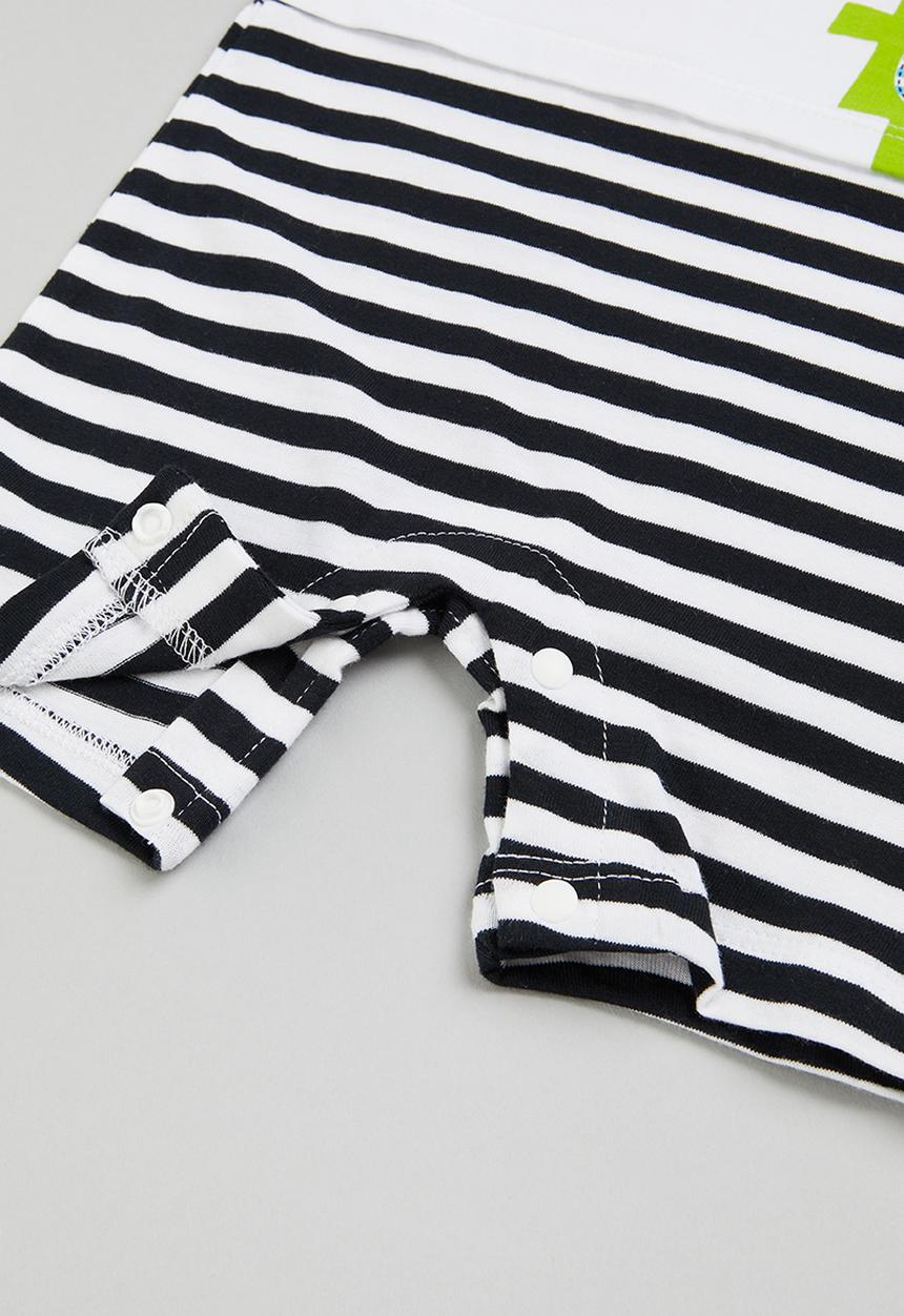Pop Candy - Dino romper - white & black