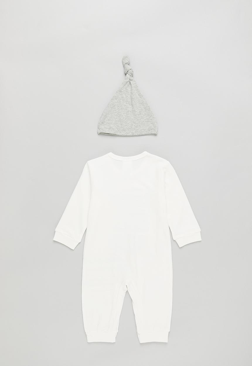 Pop Candy - Baby boys zebra romper - white