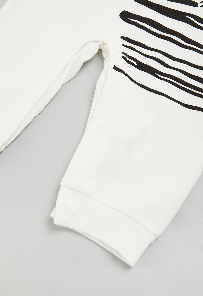 Pop Candy - Baby boys zebra romper - white
