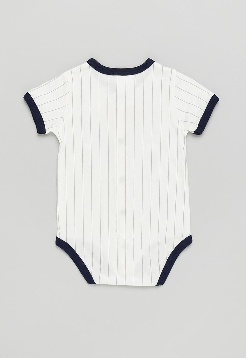 Pop Candy - Boys stripe babygrow - white