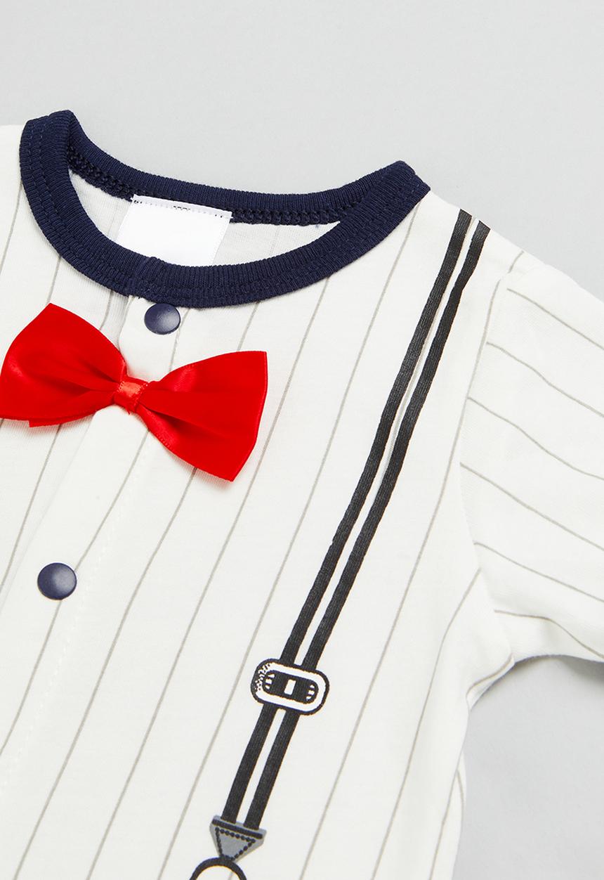 Pop Candy - Boys stripe babygrow - white