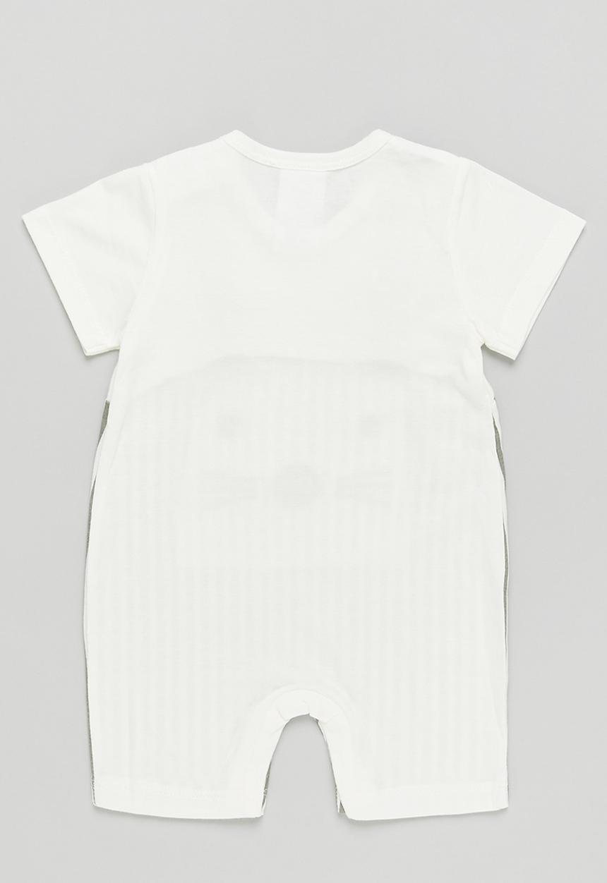 Pop Candy - Boys stripe bunny romper - grey 