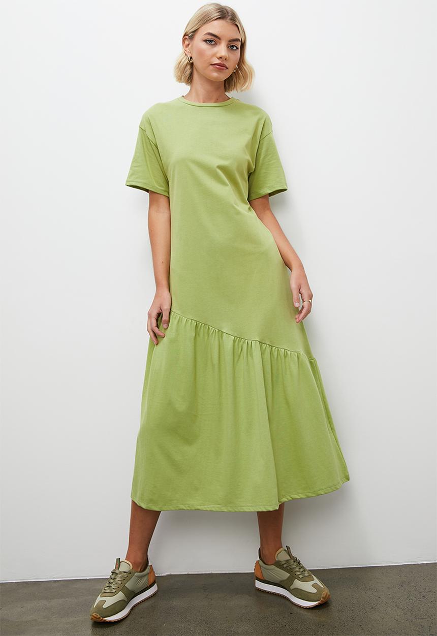 Superbalist - A-line t-shirt dress - sage