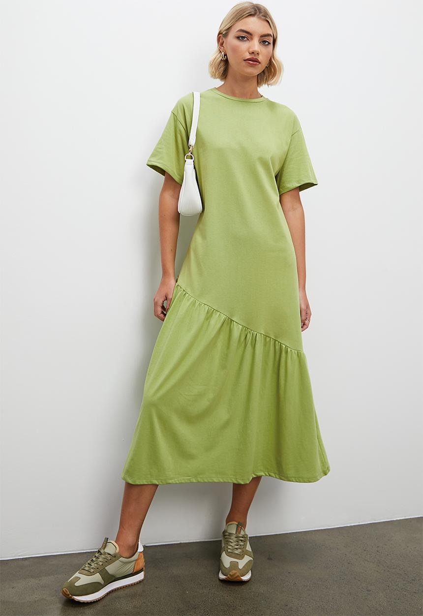 Superbalist - A-line t-shirt dress - sage