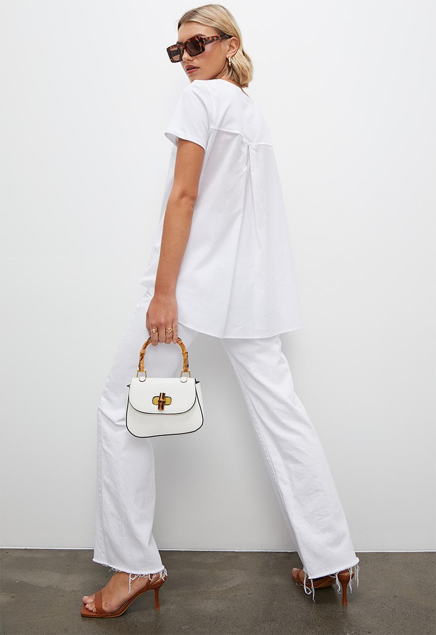 Superbalist - Oversized mixed media tee - white