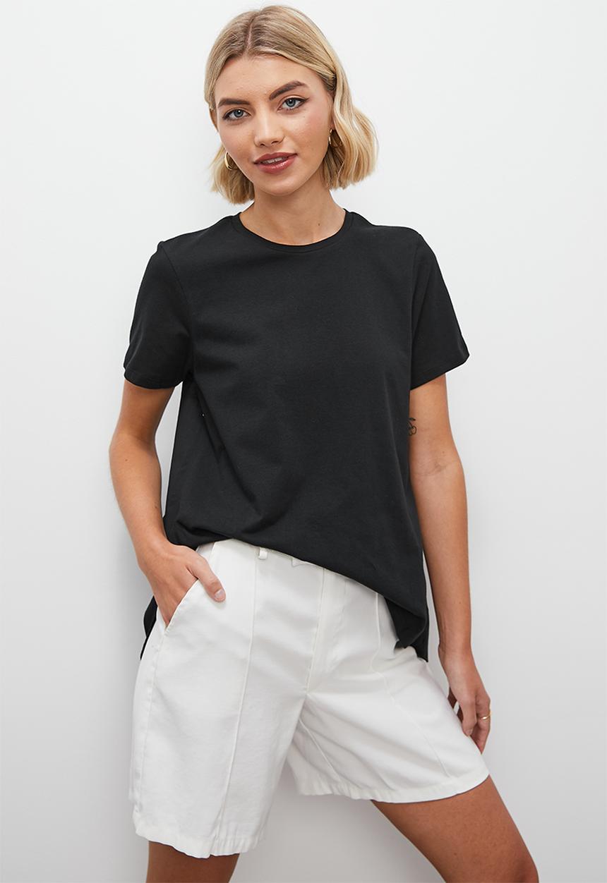 Superbalist - Oversized mixed media tee - black