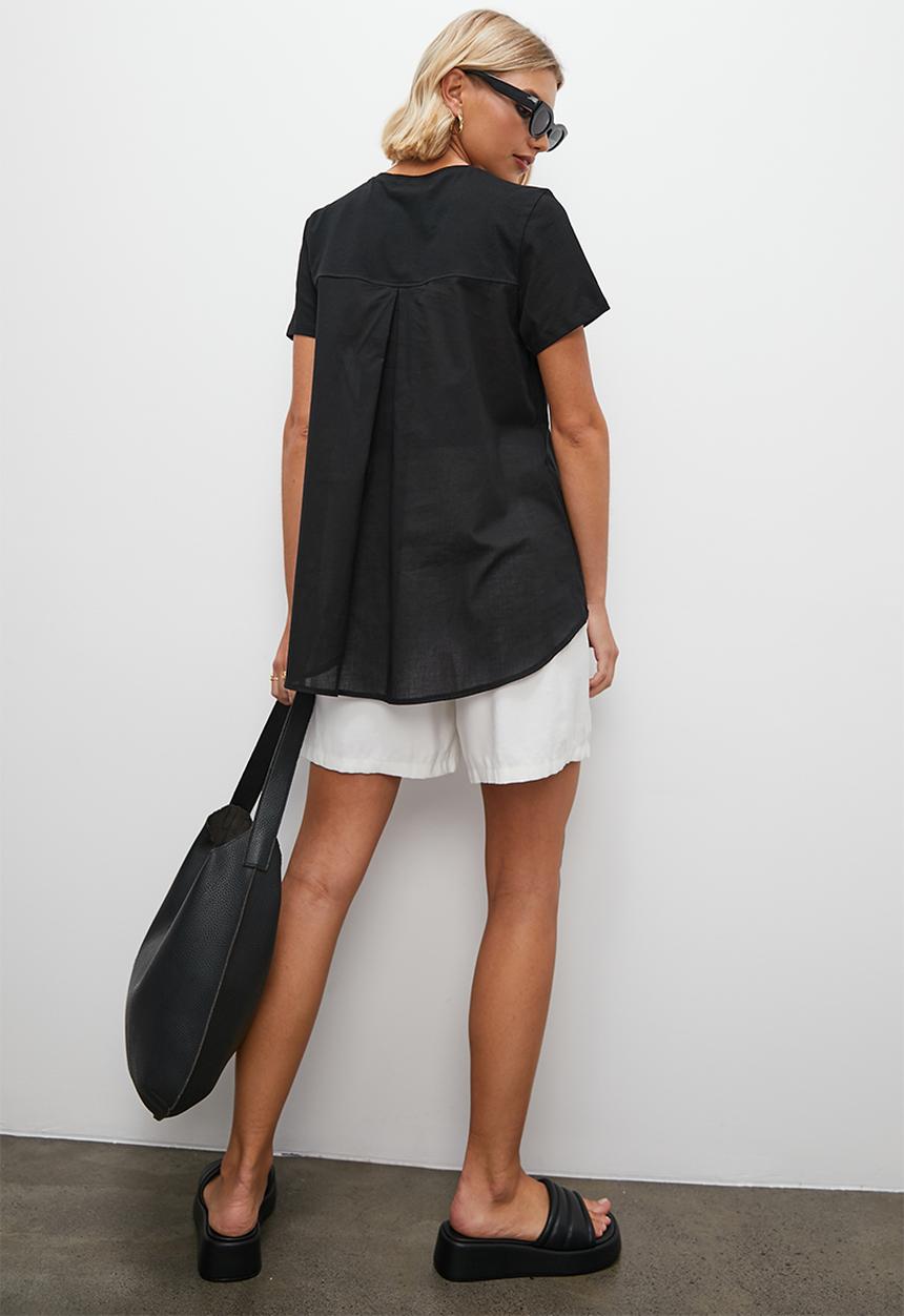 Superbalist - Oversized mixed media tee - black