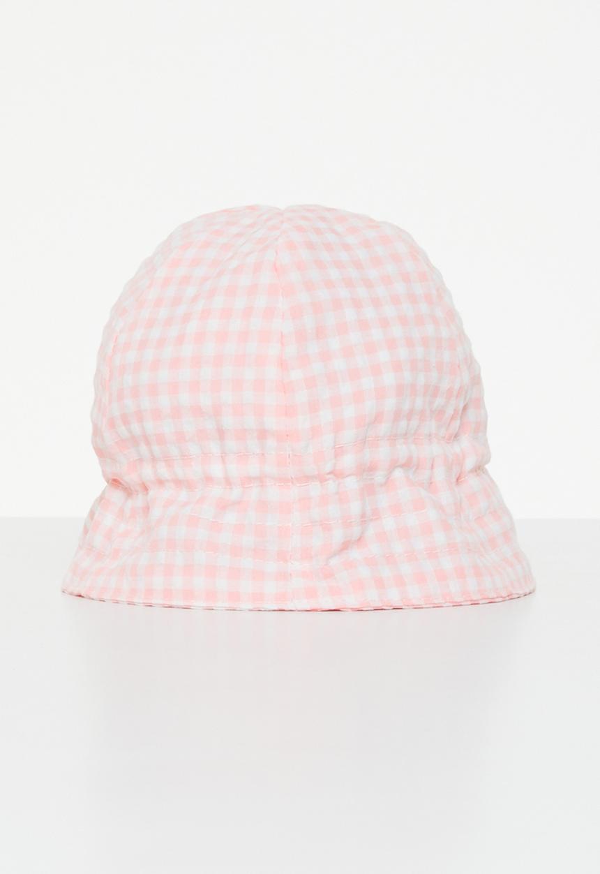 Pop Candy - Baby girls check sun hat - pink