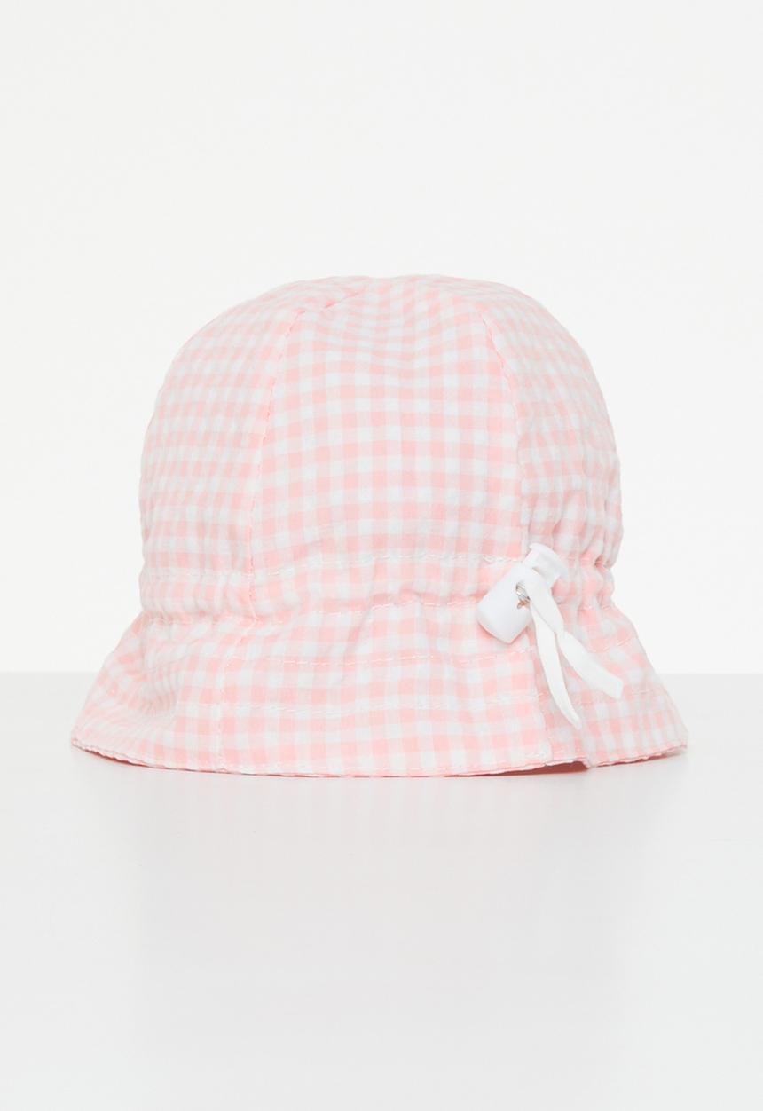 Pop Candy - Baby girls check sun hat - pink